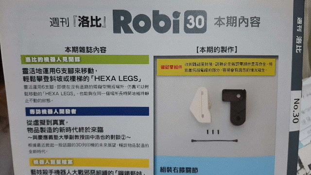 週刊「洛比」Robi 30 本期內容(組裝右膝關節).gif