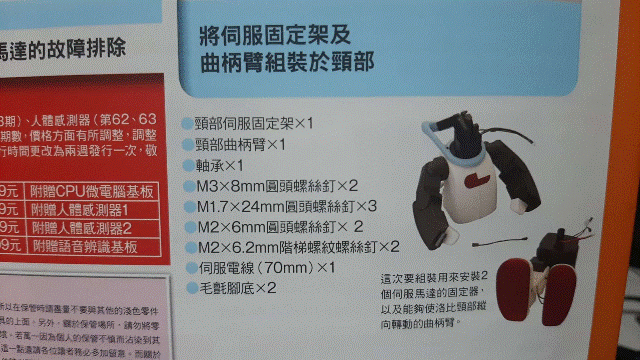 週刊「洛比」Robi 59 本期內容(零件：頸部曲柄臂).gif